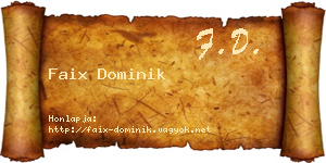 Faix Dominik névjegykártya